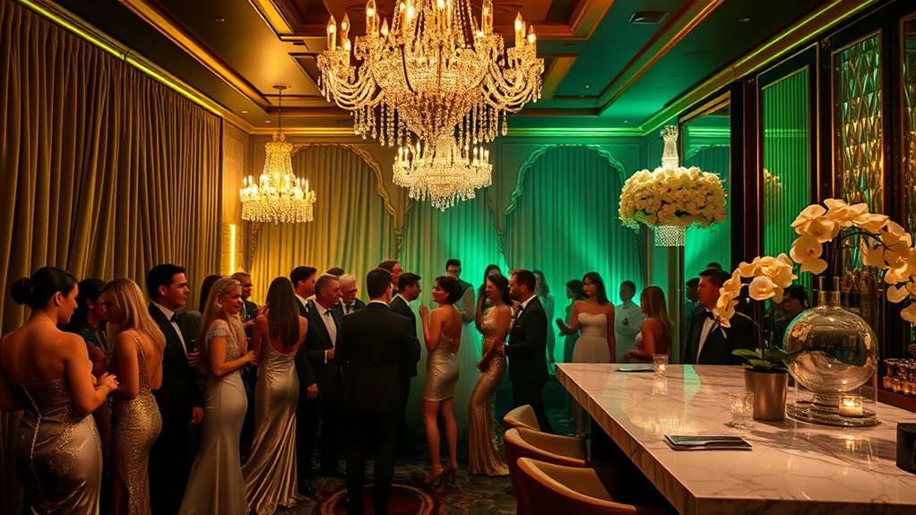 elegant geometric lighting installations