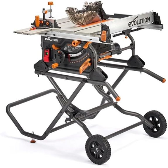 Evolution R10TBLX 10” Jobsite Table Saw with Stand