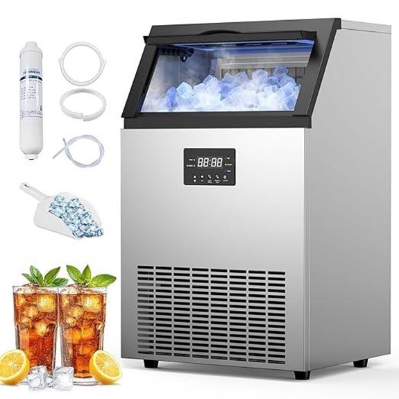 Commercial Ice Machine 200Lbs/24H with Storage Bin