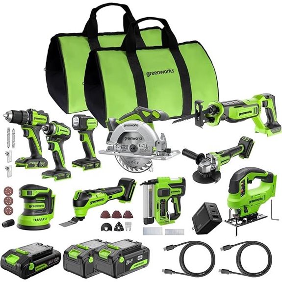 Greenworks 24V Power Tool Combo Kit with Batteries