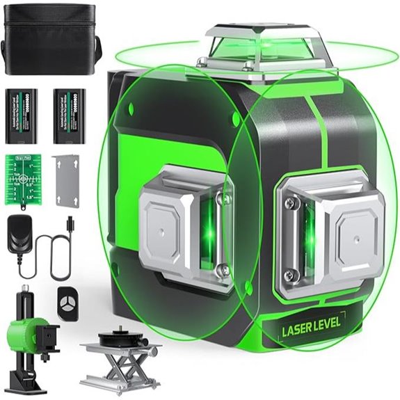 3x360° Green Cross Line Laser Level with Remote