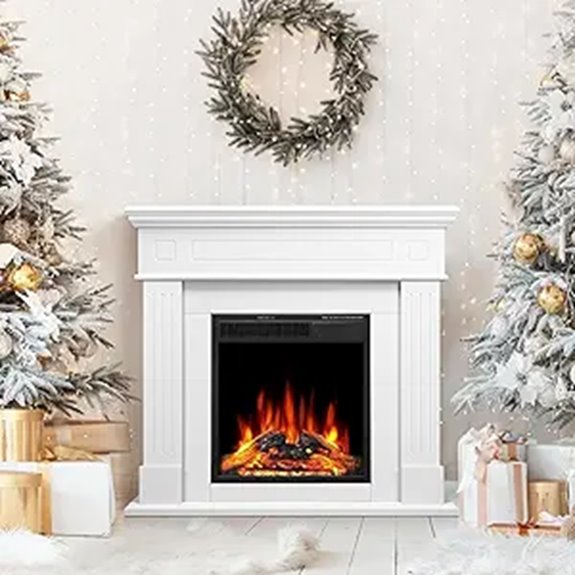 43-Inch Fireplace TV Stand with Electric Heater