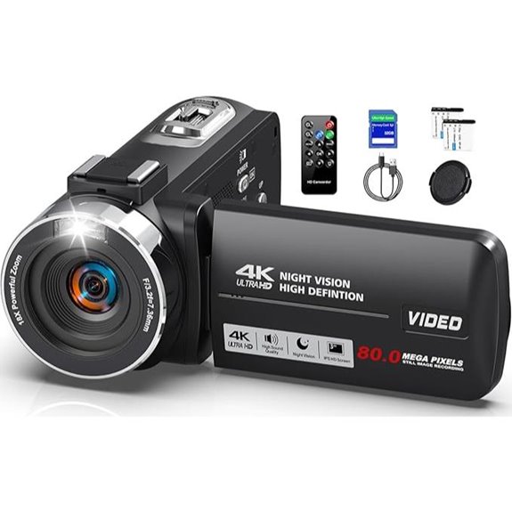 4K HD Camcorder with Night Vision and Remote