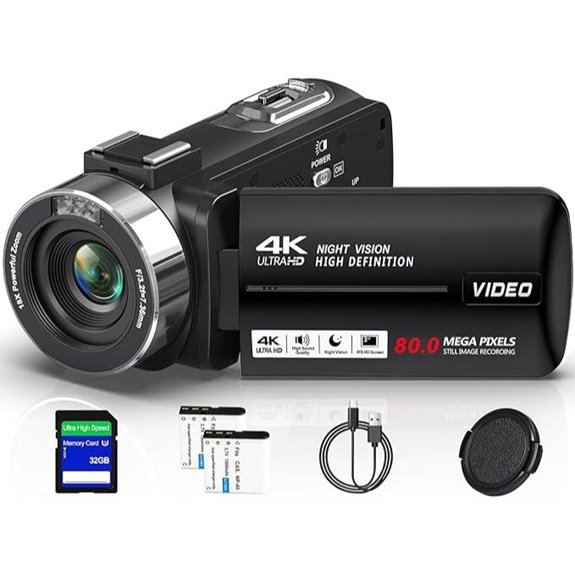 4K Night Vision Vlogging Camera with 80MP Digital Zoom