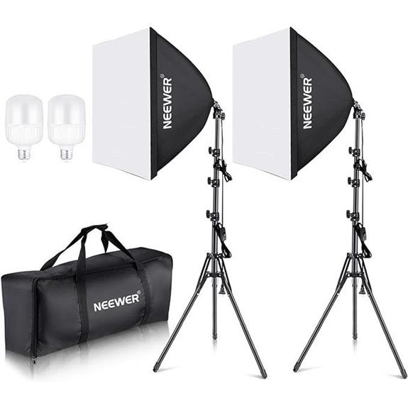 NEEWER 700W Softbox Lighting Kit with LED Bulbs