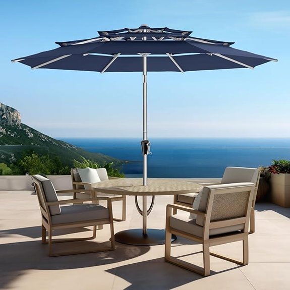 HOMSHADE 9ft Aluminum Patio Umbrella with UV Protection