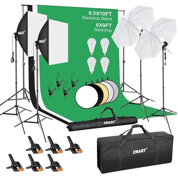 EMART 8.5x10 ft Backdrop Support & Lighting Kit