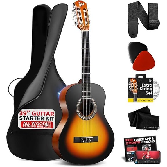 Pyle Beginner Acoustic Guitar Kit with Accessories
