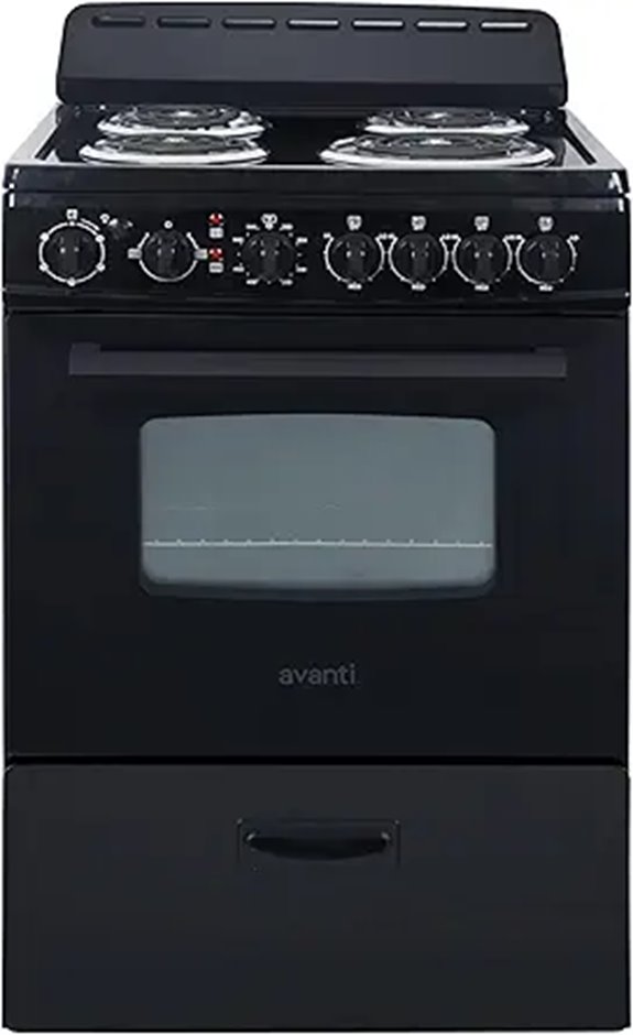Avanti Electric Range Oven 24-Inch Black