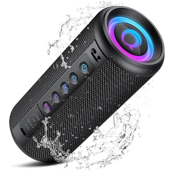 Bluetooth 5.4 Portable Speaker with Lights and 20H Play