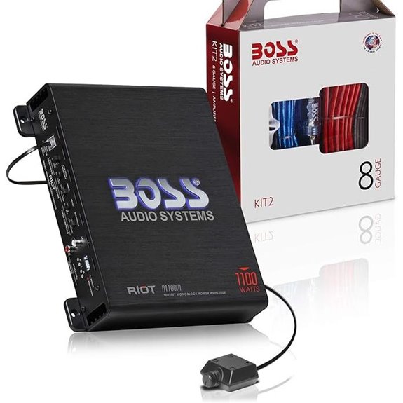 BOSS R1100MK Car Amplifier & Wiring Kit