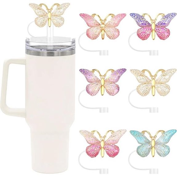 butterfly tumbler straw caps