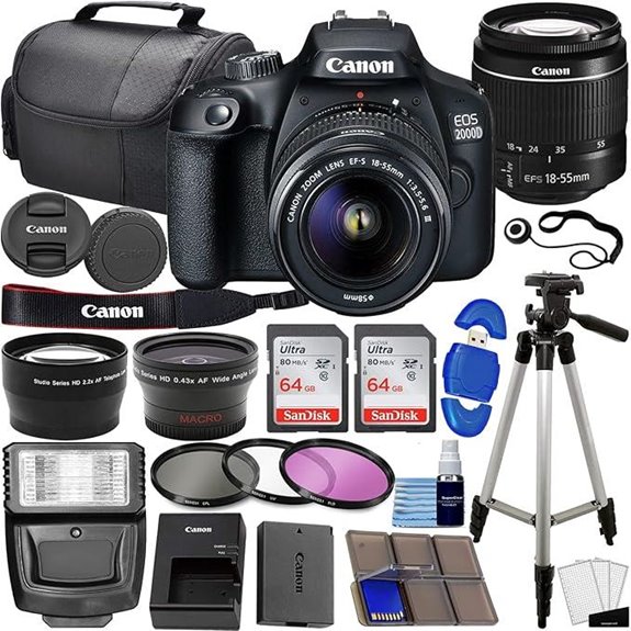 Canon EOS 2000D DSLR Camera Kit with Lenses and Accessories