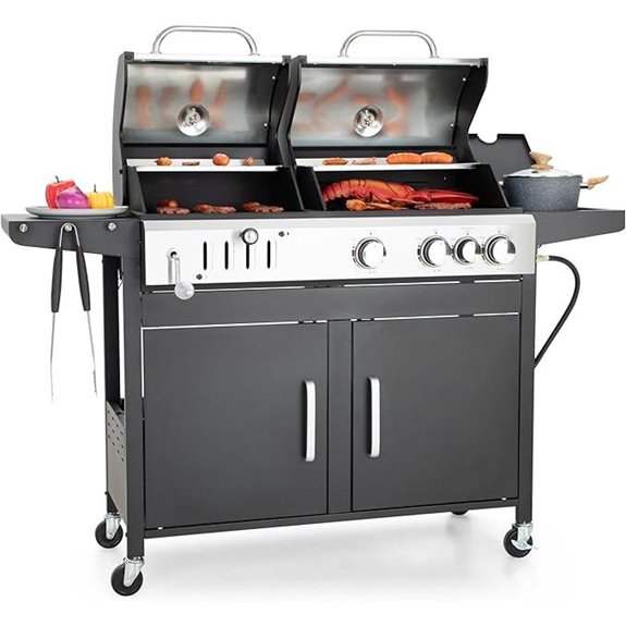 Captiva Dual Fuel Propane & Charcoal Grill with Side Burner