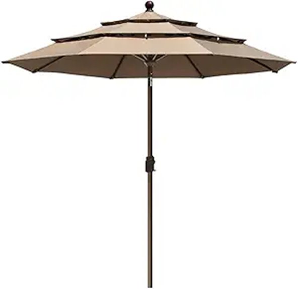EliteShade 10-Year Non-Fading 9Ft Market Patio Umbrella