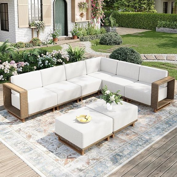 8-Piece Outdoor Patio Furniture Set with Cushions