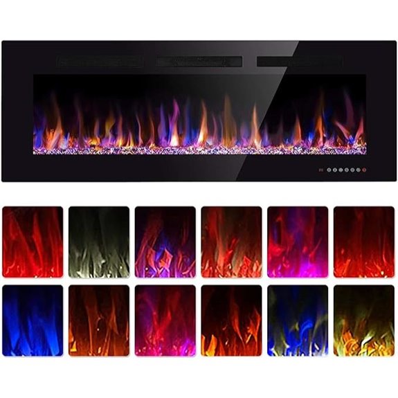 50 Recessed & Wall-Mounted Electric Fireplace with Remote