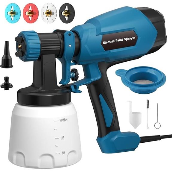 HVLP Electric Paint Sprayer with Nozzles and Flow Control