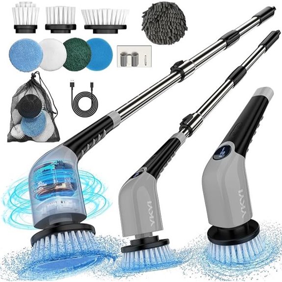 YKYI Electric Spin Scrubber with 8 Replaceable Heads