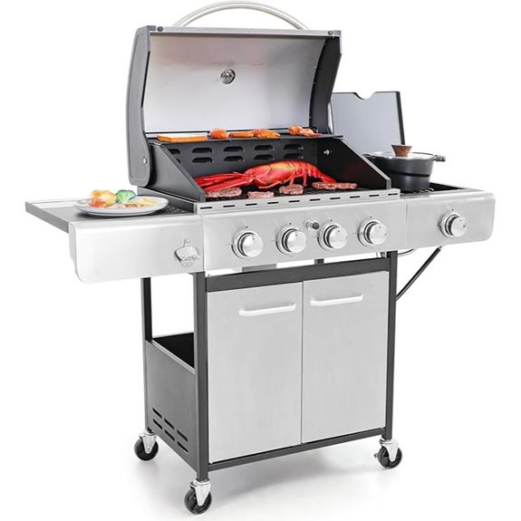 Captiva 4-Burner Propane Gas BBQ Grill with Side