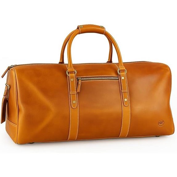 full grain leather duffle