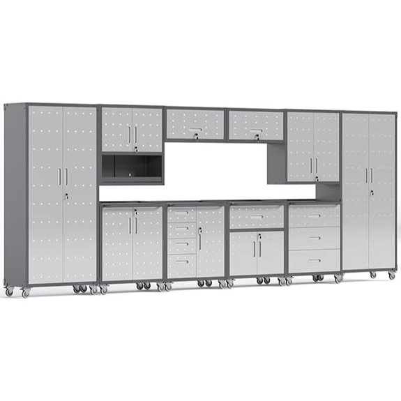 Garage Storage Cabinets Set with Rolling Cart