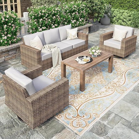 HERA'S HOUSE Outdoor Wicker Patio Furniture Set