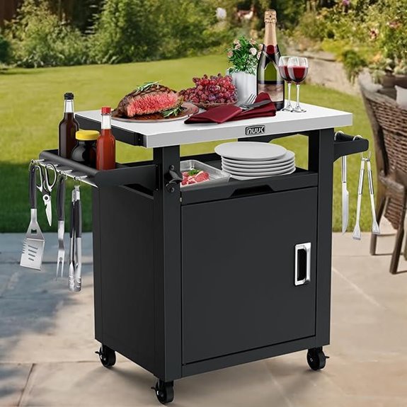 Nuuk Rolling Grill Table with Storage and Oven