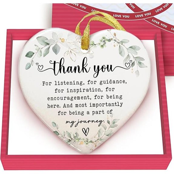 GOSSBY Heart-Shaped Thank You Ornament for Gifts