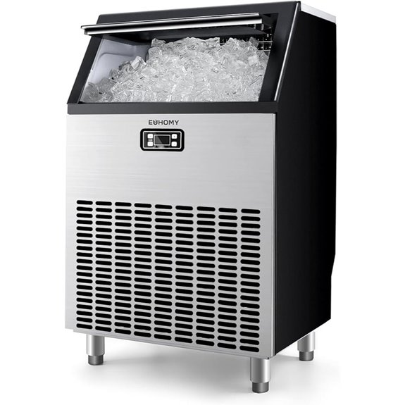 EUHOMY Commercial Ice Maker 200lbs/Day Stainless Steel