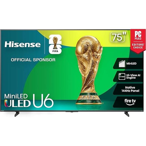 Hisense 75 U6 Mini-LED 4K TV with HDR & Dolby
