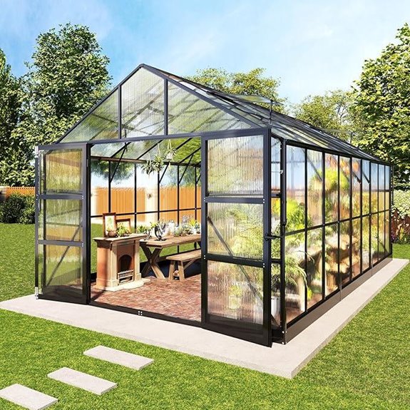 AMERLIFE 10x18x8.4 ft Polycarbonate Greenhouse
