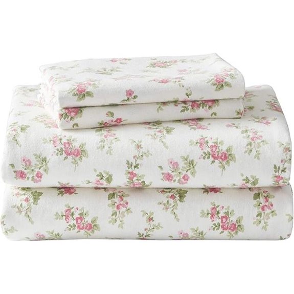 Laura Ashley Flannel Sheets Queen Size with Pillowcases