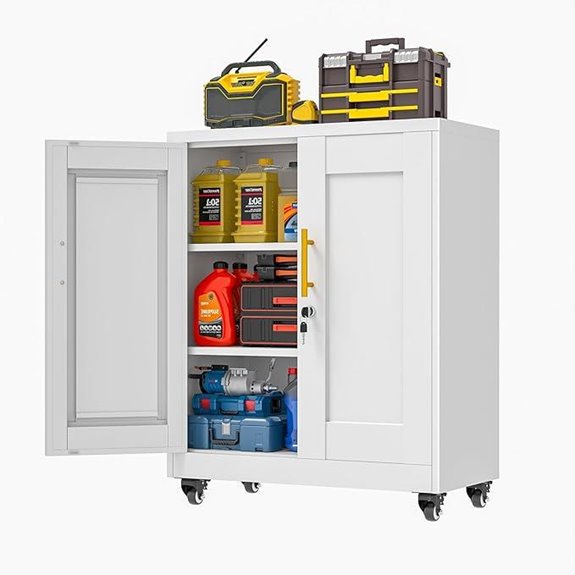 Steel Locking Storage Cabinet with Wheels