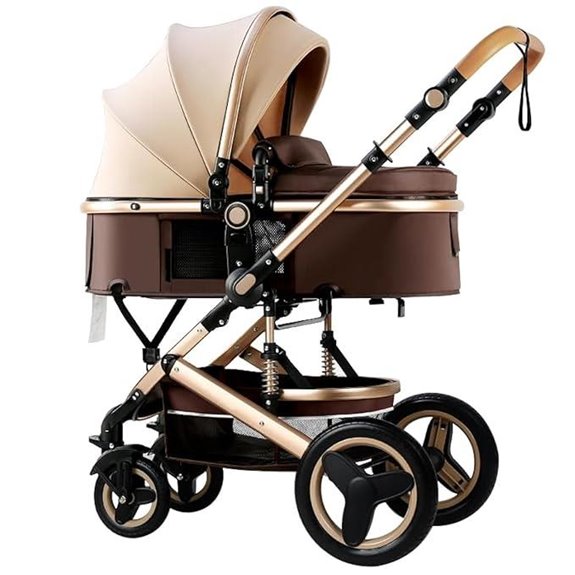 Luxury 2-in-1 Baby Stroller with Bassinet and Reversible Seat