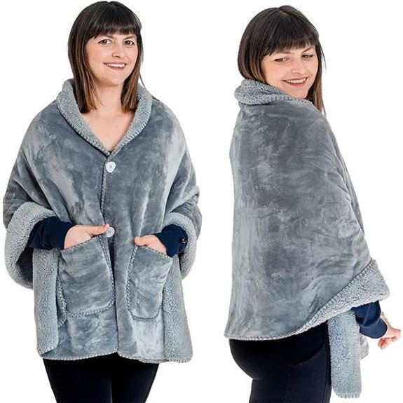 Premium Double Layer Poncho Blanket No Sleeves