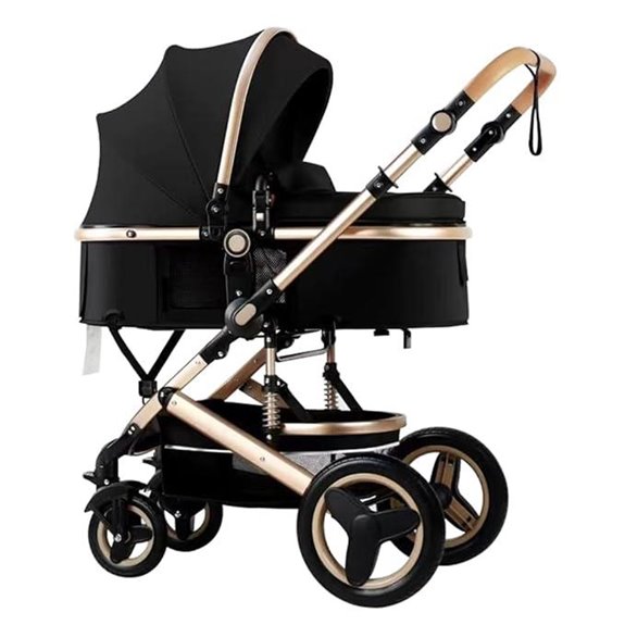 Luxury 2-in-1 Baby Stroller with Bassinet and Reversible Seat