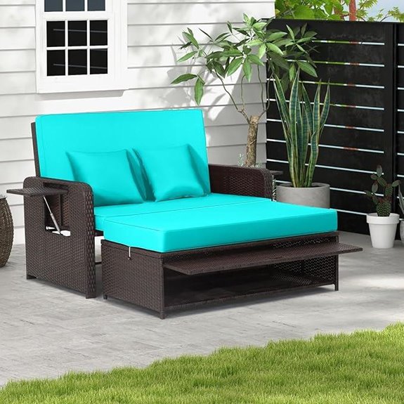 LDAILY Moccha Outdoor Daybed Set with Cushions