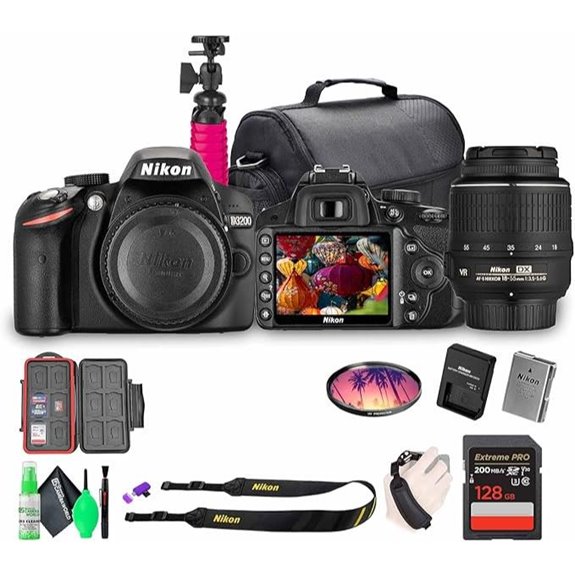 Nikon D3200 DSLR Camera Kit with 128GB Memory