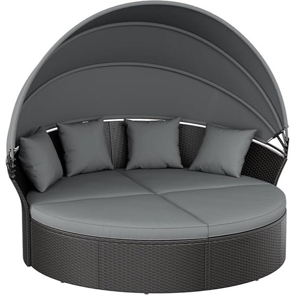 Crownland Outdoor Daybed with Retractable Canopy