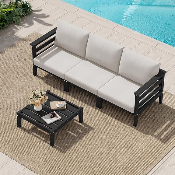 SERWALL Outdoor Furniture Set with Coffee Table