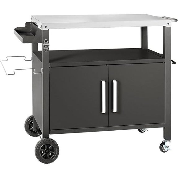 Multifunctional Outdoor Dining Cart with Storage