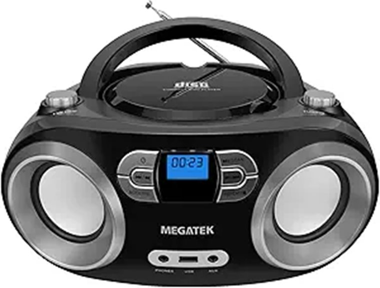 MEGATEK Portable CD Player Boombox with Bluetooth