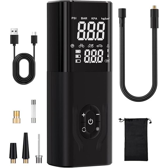 Portable Tire Inflator with Digital Pressure Gauge