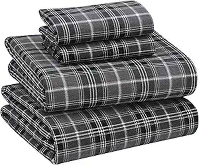 RUVANTI Queen Flannel Sheets Set 100% Cotton