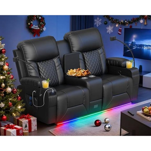 Recliner Loveseat Sofa with USB Storage & Pockets