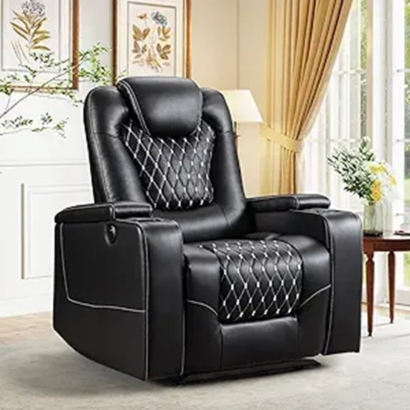 ANJ Power Recliner with USB Ports and Cup Holders