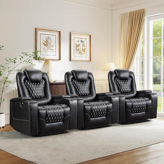 ANJ Power Recliner Chair Set with USB & Storage