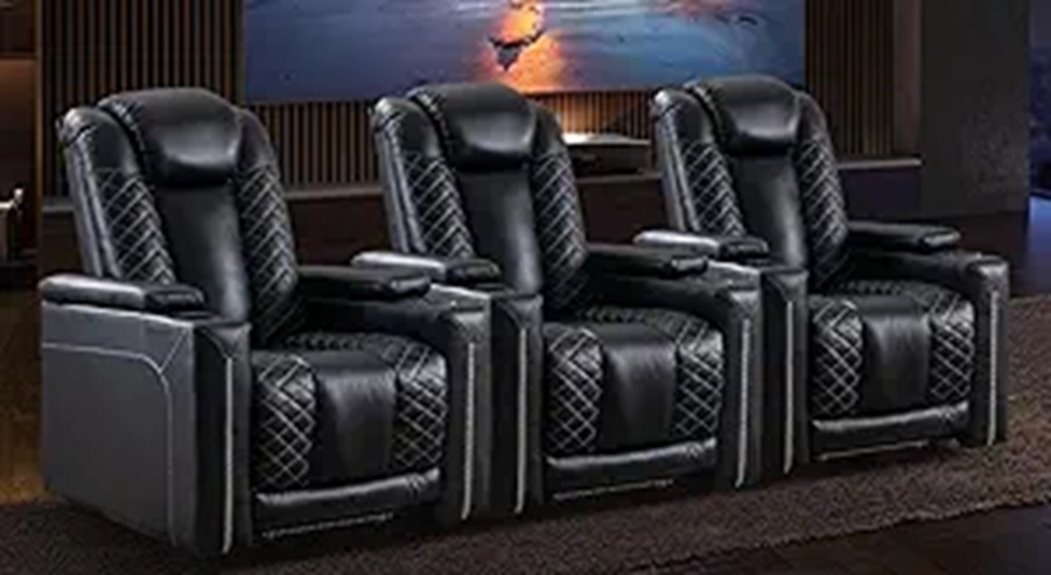 CANMOV Recliner Chairs Set of 3 with USB & Cup Holders
