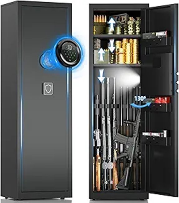 Digital Keypad Gun Safe with Dual Alarm and Removable Shelves
